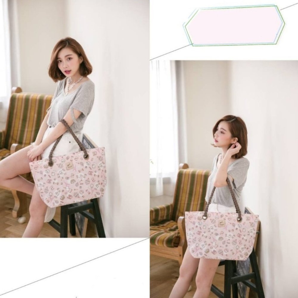 Waterproof Corgi Woven Tote Shoulder Bag - Picture 10 of 15